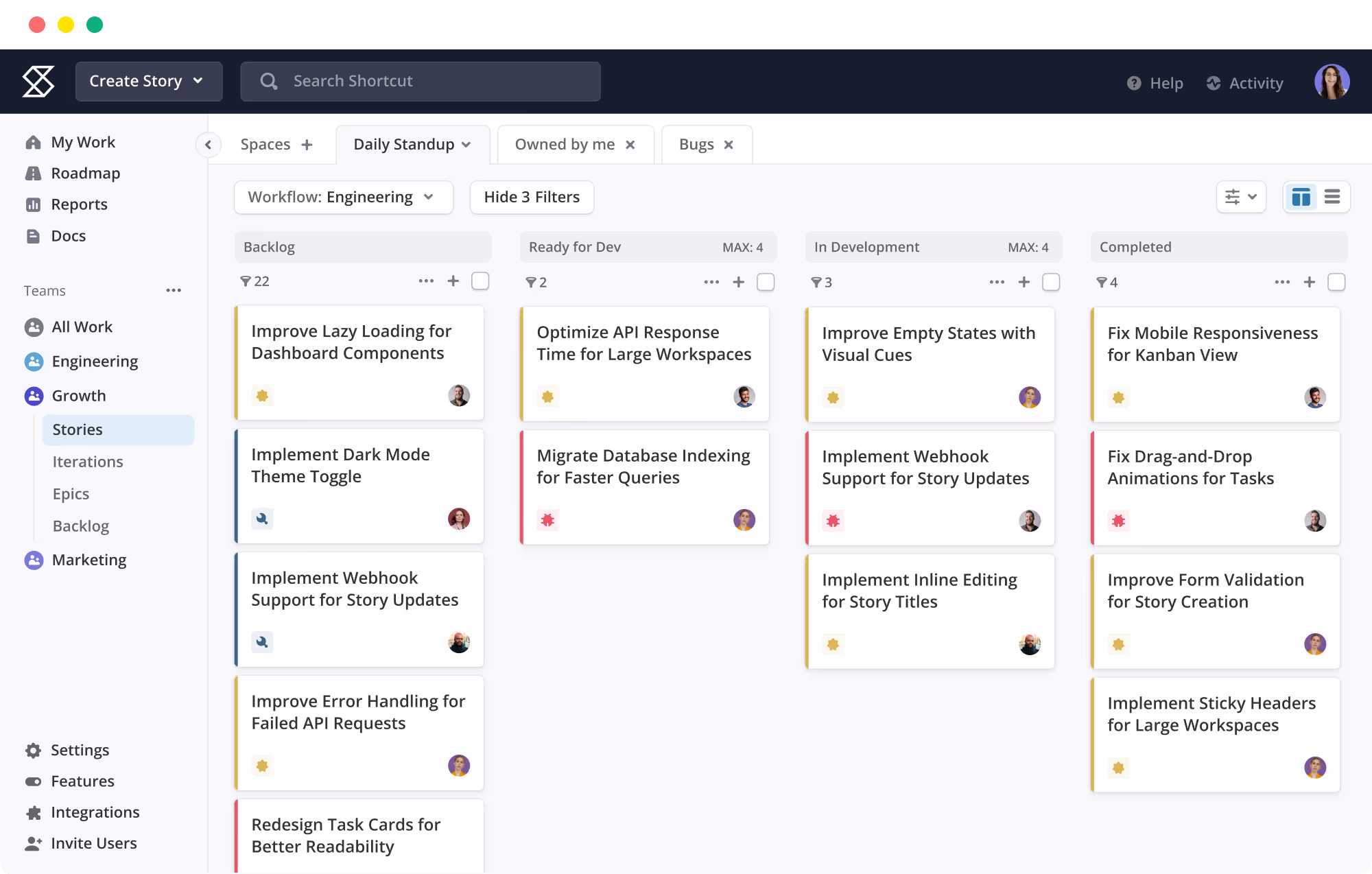 Shortcut Kanban Board